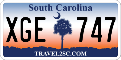 SC license plate XGE747