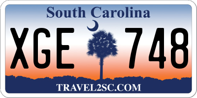 SC license plate XGE748