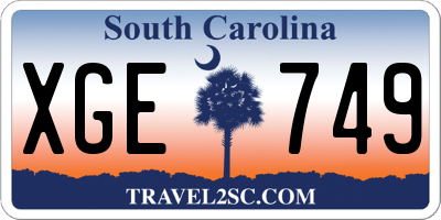 SC license plate XGE749
