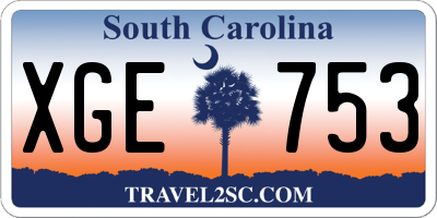 SC license plate XGE753