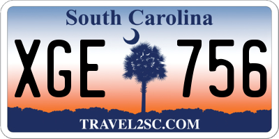 SC license plate XGE756