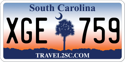 SC license plate XGE759