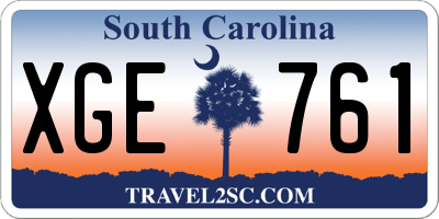 SC license plate XGE761