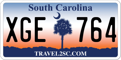 SC license plate XGE764