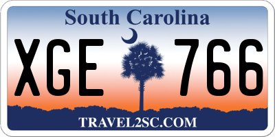 SC license plate XGE766