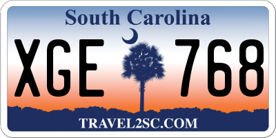 SC license plate XGE768