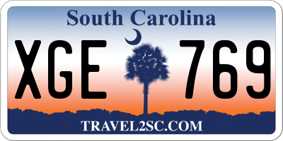 SC license plate XGE769