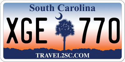 SC license plate XGE770