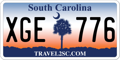 SC license plate XGE776
