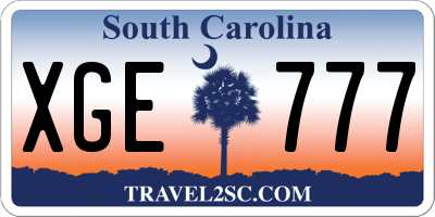 SC license plate XGE777