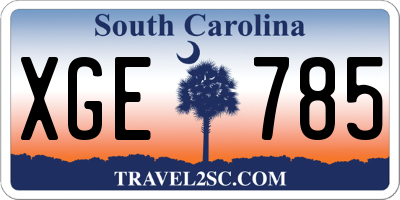 SC license plate XGE785