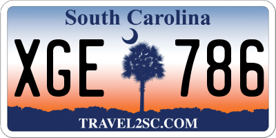 SC license plate XGE786