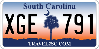 SC license plate XGE791