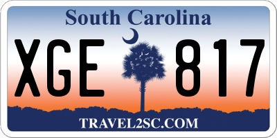 SC license plate XGE817