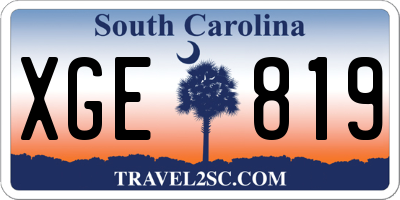 SC license plate XGE819