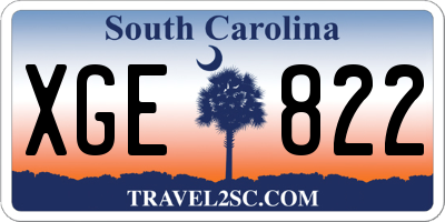 SC license plate XGE822