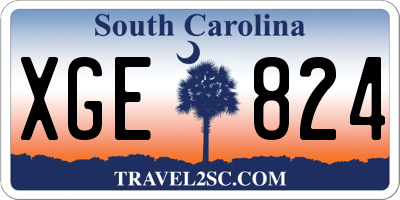 SC license plate XGE824