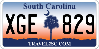 SC license plate XGE829