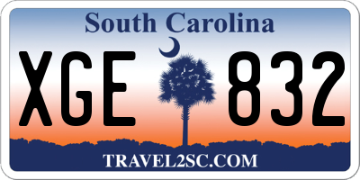 SC license plate XGE832
