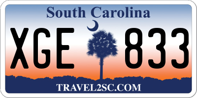 SC license plate XGE833