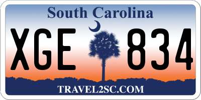 SC license plate XGE834
