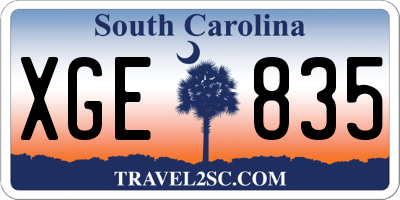 SC license plate XGE835