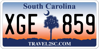 SC license plate XGE859