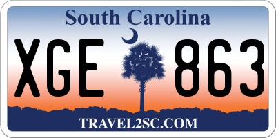 SC license plate XGE863