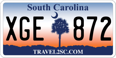 SC license plate XGE872