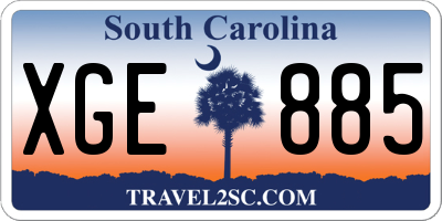 SC license plate XGE885