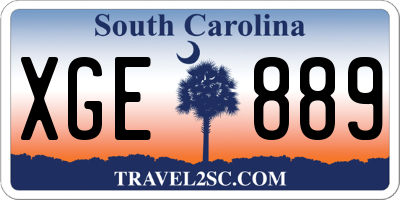 SC license plate XGE889