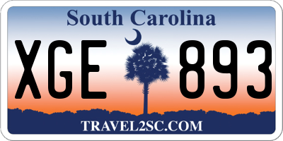 SC license plate XGE893