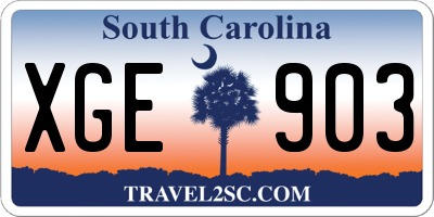 SC license plate XGE903