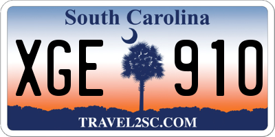 SC license plate XGE910