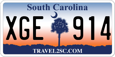 SC license plate XGE914