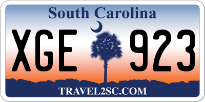 SC license plate XGE923