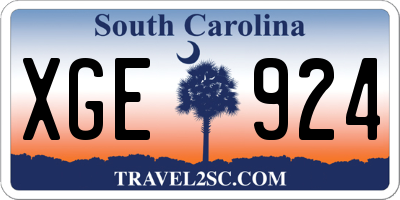 SC license plate XGE924