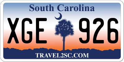 SC license plate XGE926
