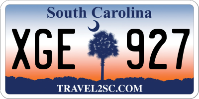 SC license plate XGE927