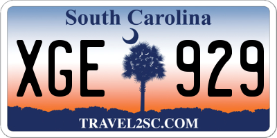 SC license plate XGE929