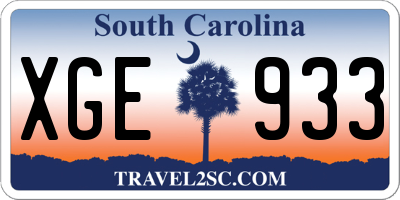 SC license plate XGE933