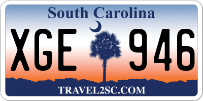 SC license plate XGE946