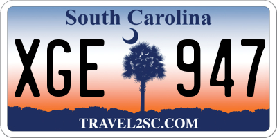 SC license plate XGE947