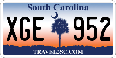 SC license plate XGE952