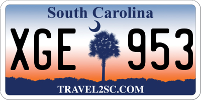 SC license plate XGE953