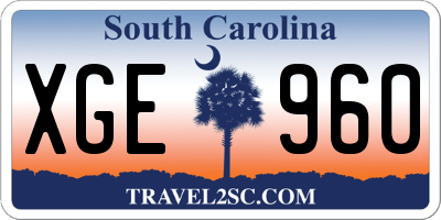SC license plate XGE960