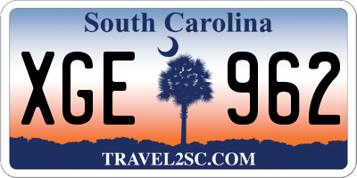 SC license plate XGE962