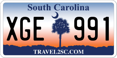 SC license plate XGE991