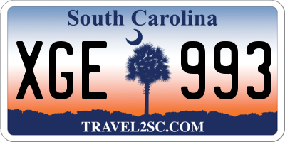 SC license plate XGE993