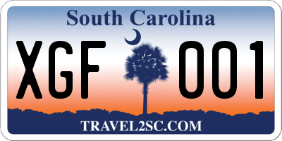 SC license plate XGF001